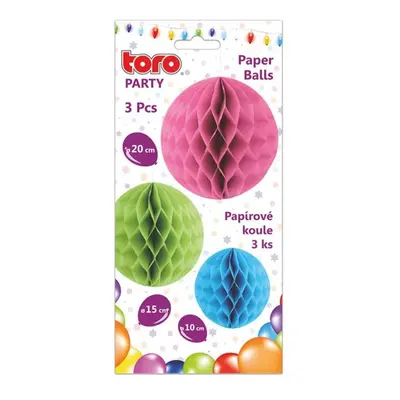 TORO KOULE PAPÍROVÉ 3KS, PRŮMĚR 10, 15 A 20CM, ASSORT