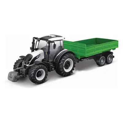 Bburago Farm 10cm Tractor with Trailer - Valtra N174 - Tipping Trailer