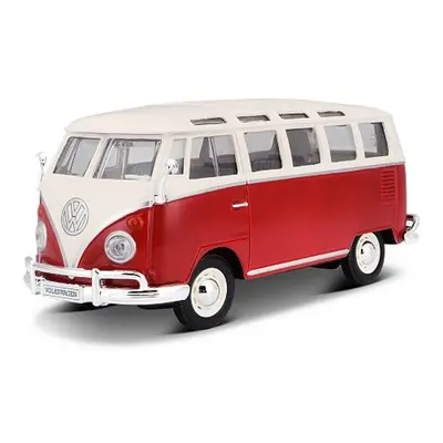 Maisto - Volkswagen Van Samba, Bílo/červená 1:25