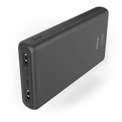 Hama ALU15HD, powerbank, 15000 mAh, 3 výstupy: 1x USB-C, 2x USB-A, hliníkové provedení, antracit