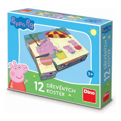 PEPPA PIG 12 Dřevěné licenční kostky