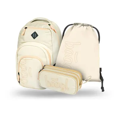 BAAGL 3 SET Coolmate Beige: batoh, penál, sáček