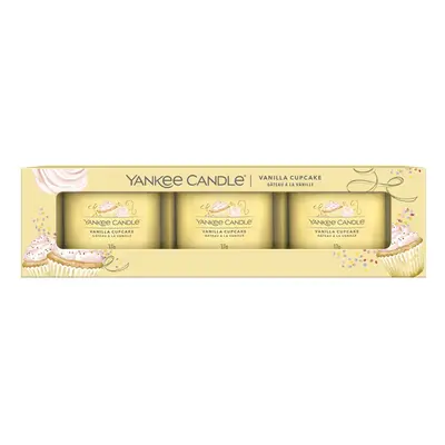 Yankee Candle Vanilla Cupcake votivní svíčky ve skle 3 x 37 g