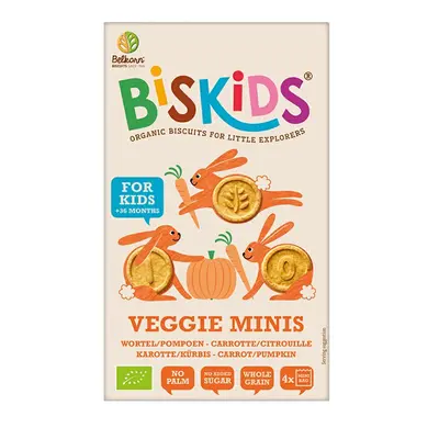 Belkorn Biskids BIO dětské celozrnné mini sušenky s mrkví a dýní 120g