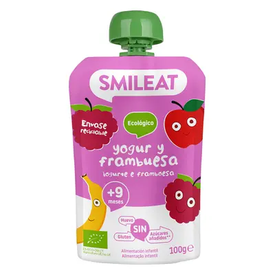 SMILEAT BIO kapsička řecký jogurt, jablko, banán, malina a rýže 9m+ 100 g