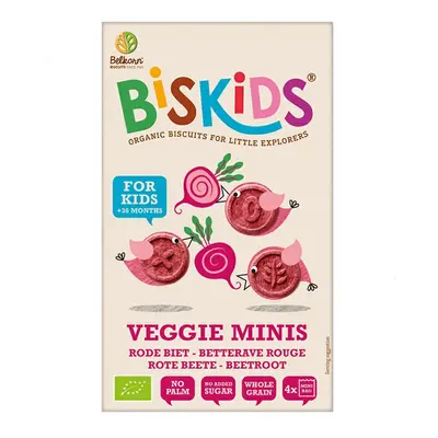 Belkorn Biskids BIO dětské celozrnné mini sušenky s červenou řepou 120g