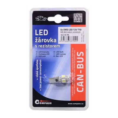 Compass Autožárovka LED 5 SMD CAN-BUS T10