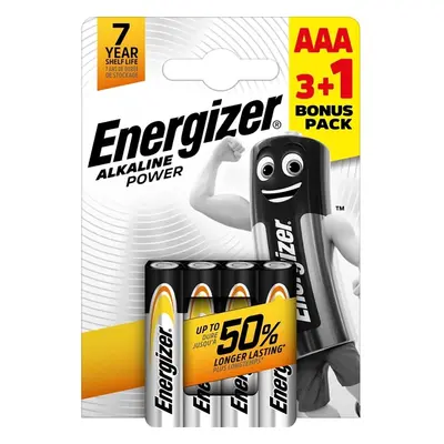 Energizer Baterie Alkaline Power AAA 3 + 1 zdarma