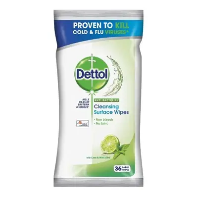 Dettol Antibakteriální ubrousky Limetka a máta 36 ks