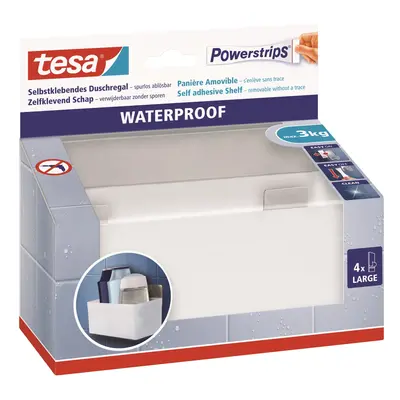 tesa Samolepicí polička Powerstrips Waterproof, bílá, 100 x 193,4 x 86,8 mm