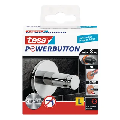 tesa Kovový háček Powerbutton Universal Large, chrom