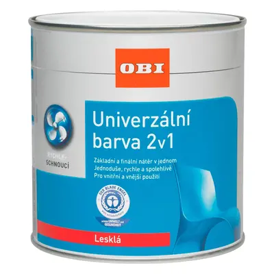 OBI 2v1 Univerzální barva lesklá čistě bílá 500 ml