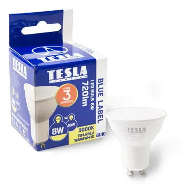 Tesla Lighting LED žárovka GU10, 8 W, 720 lm, 3000 K