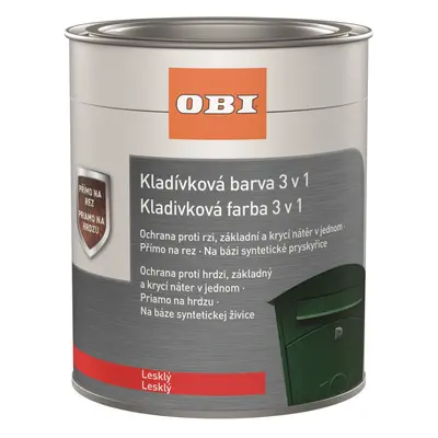 OBI Kladívková barva 3v1 černá 750 ml