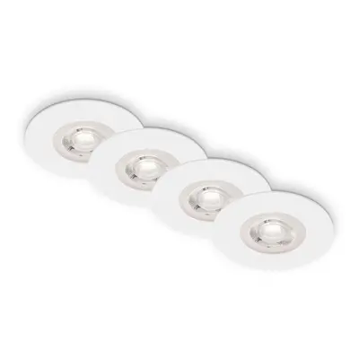 Brilo Vestavné LED svítidlo Kulana, 4,9 W, matné bílé, 4 ks, pr. 9 x 2,5 cm