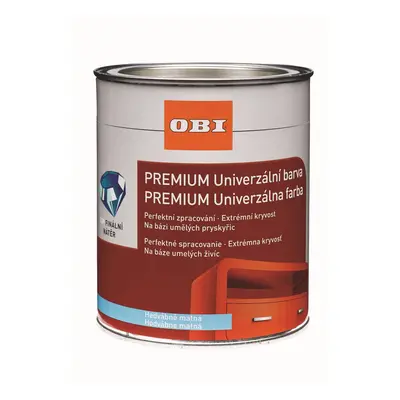 OBI Premium Univerzál. barva hedváb. mat., rozpouštědlová, antracit. šedá, 750ml