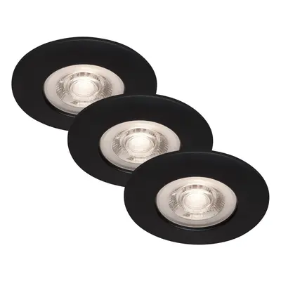 Briloner Vestavná LED svítidla Kulana sada 3 ks, 4,9W, 480 lm, 3000 K, černá