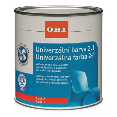 OBI 2v1 Univerzální barva lesklá vodouředitelná, zinková žlutá, 500 ml