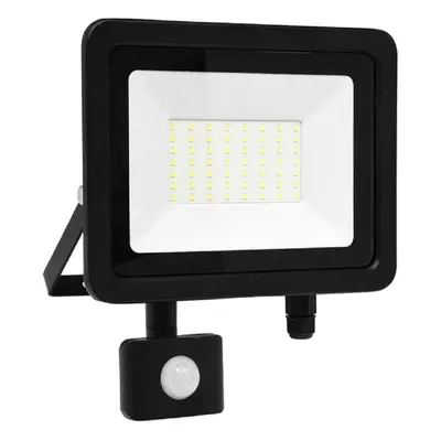 Ecolite LED reflek. Star s PIR senz., 50W, 4100lm, 5000K, černý, 20,5x11x22 cm