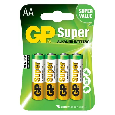 GP Alkalická baterie Super LR6 (AA), 4 ks