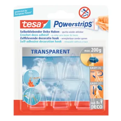 tesa Dekorační lepicí háčky Powerstrips Transparent Deco, 5 ks