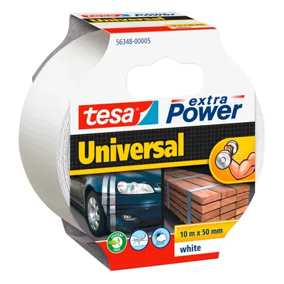 tesa Textilní opravná páska Extra Power Universal, bílá, 10 m x 50 mm