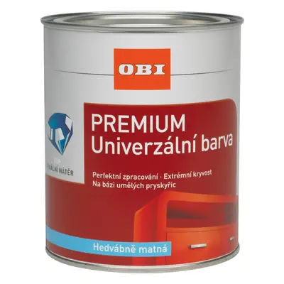 OBI Premium Univerzální barva stříbřitě šedá hedvabná matná 750 ml