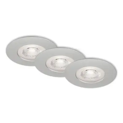 Brilo Vestavné LED svítidlo Kulana 3 ks, matný chrom, pr. 90 mm