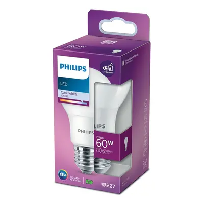 Philips Classic LED žárovka E27, 7,5 W, 806 lm, 4000 K