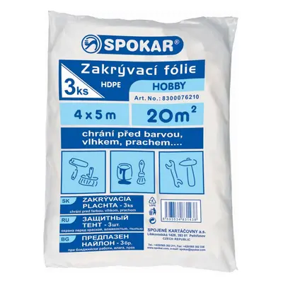 SPOKAR Zakrývací fólie HDPE HOBBY 3 ks, 4 x 5 m, 20 m2