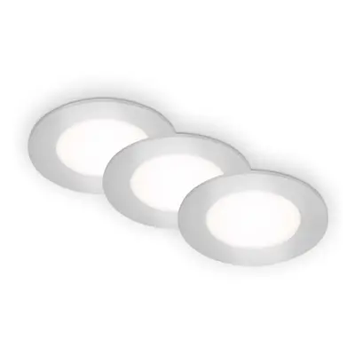 Briloner Vestavné bodové svítidlo LED 9W 350lm 4000K chrom pr. 86 x 30 mm, 3 ks