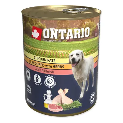 Ontario Konzerva Adult s kuřecím paté a bylinkami 800 g