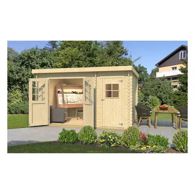 Weka Dřevěný zahradní domek Brixen s plochou střechou 370 x 250 cm