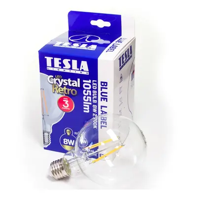 Tesla Lighting LED žárovka Filament Retro Globe E27, 9 W, 720 lm, 3000 K