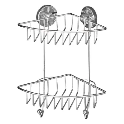 Wenko Vacuum-Loc Rohová polička Bari chrom 2 patra