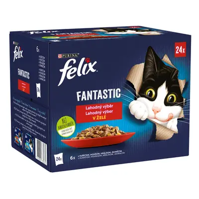 Purina Kapsičky pro kočky Felix Fantastic kuře, hovězí, králík, jehněčí 24 x 85