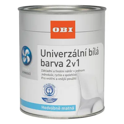 OBI 2v1 Univerzální bílá barva hedvábně matná 750 ml