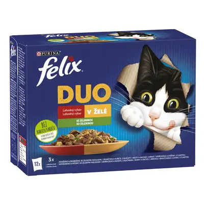 Purina Kapsičky pro kočky Felix DUO hovězí, drůbeží, játra, jehněčí 12 x 85 g