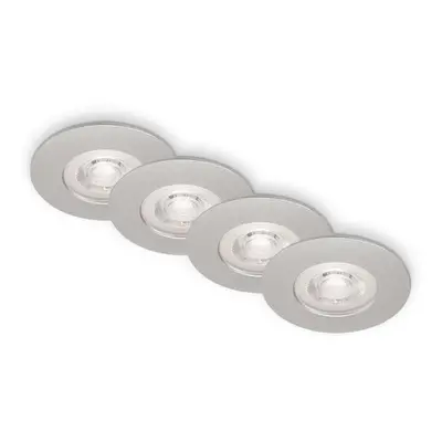 Brilo Vestavné LED svítidlo Kulana, 4,9 W, matný chrom, 4 ks, pr. 9 x 2,5 cm