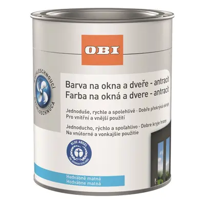 OBI Barva na okna a dveře, antracitová RAL 7016 hedvábně matná, 750 ml