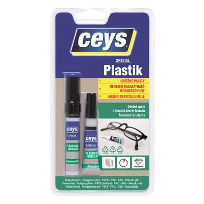 Ceys Lepidlo vteřinové SPECIAL PLASTIK na obtížné plasty 3 g + 4 ml