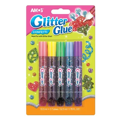 Amos Glitrové lepidlo s konfetami 5 x 10,5 ml