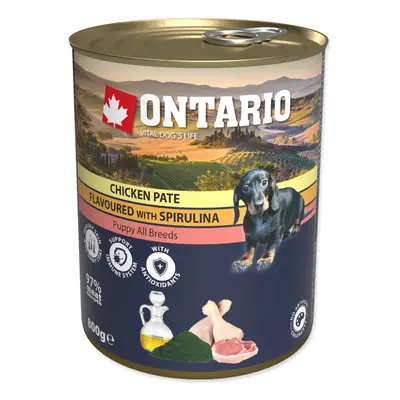 Ontario Konzerva Puppy s kuřecím paté a spirulinou 800 g