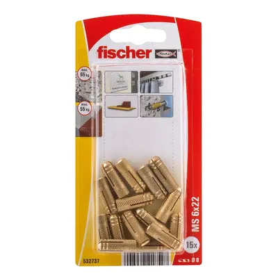 Fischer Mosazná hmoždinka MS 6 x 22 K NV, 15 ks