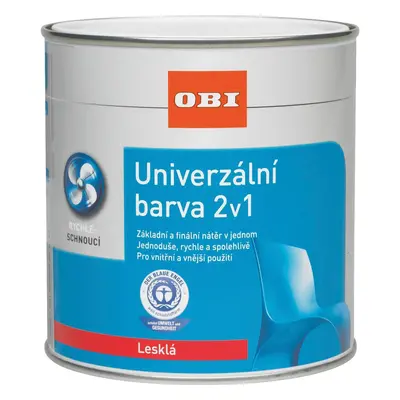 OBI 2v1 Univerzální barva lesklá krémově bílá 500 ml