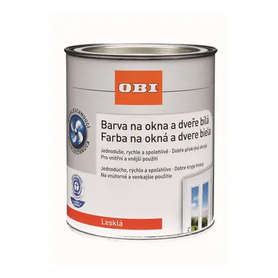 OBI Barva na okna a dveře bílá lesklá 375 ml