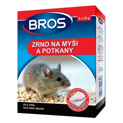 Bros zrno na myši a potkany rodenticid 6 x 20 g