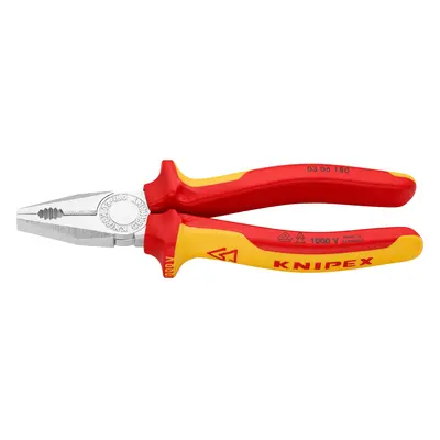 Knipex Kombinované kleště, chromované, izolované vícesl. návleky, VDE, 180 mm