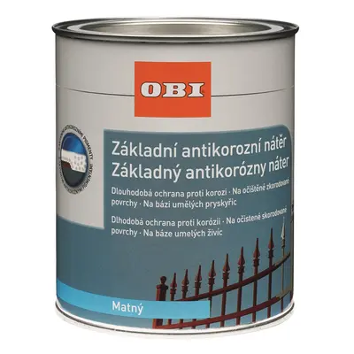 OBI Základní antikorozní barva světle šedá 750 ml