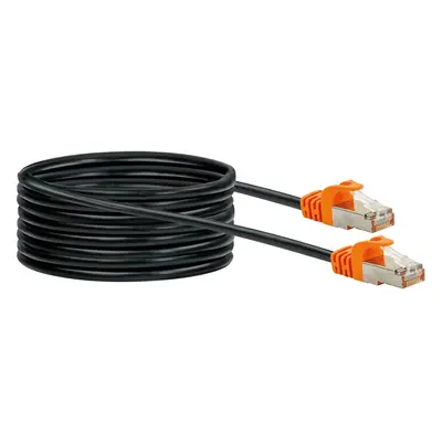 Schwaiger Síťový kabel CAT7 (S/FTP) RJ45, černá/oranžová, 10 m